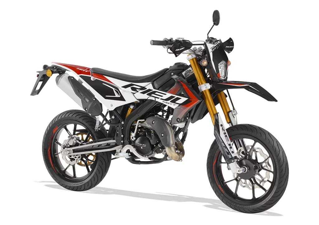 Moto Rieju MRT PRO supermotard version blanc et rouge