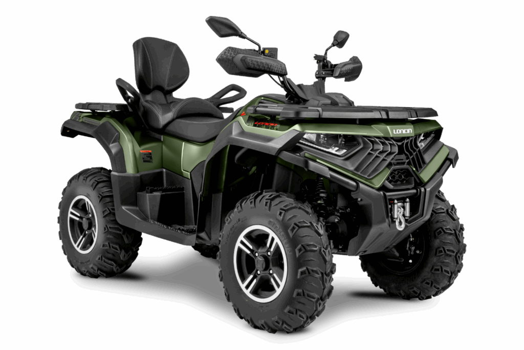 Quad Loncin Xwolf 700 vue trois quart droite version verte